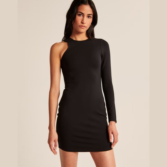 Abercrombie & Fitch Dresses & Skirts - ABERCROMBIE | NWT Black Asymmetrical One-Shoulder Ponte Mini Dress